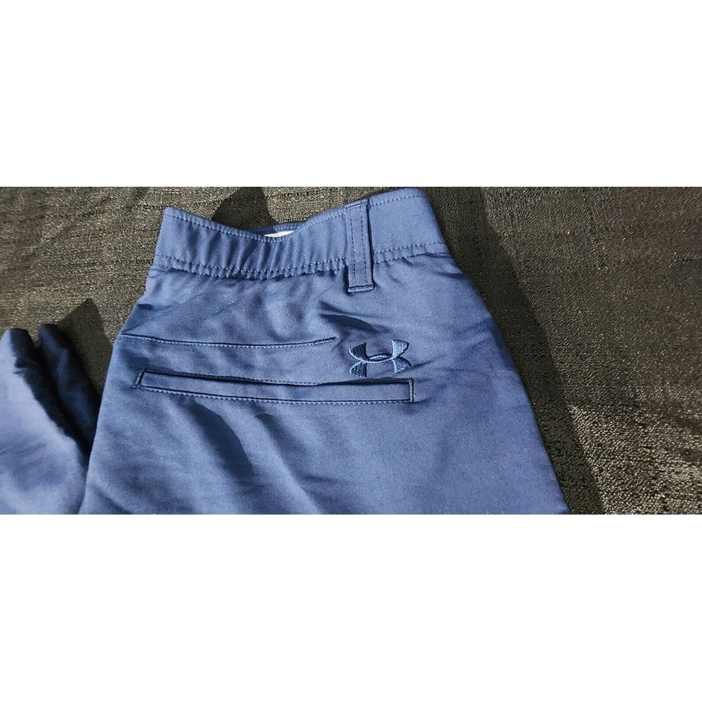 Men's Under Armour Golf Pant Polyester Flat Front Solid Blue Navy Size 34 x 32 - Picture 3 of 7